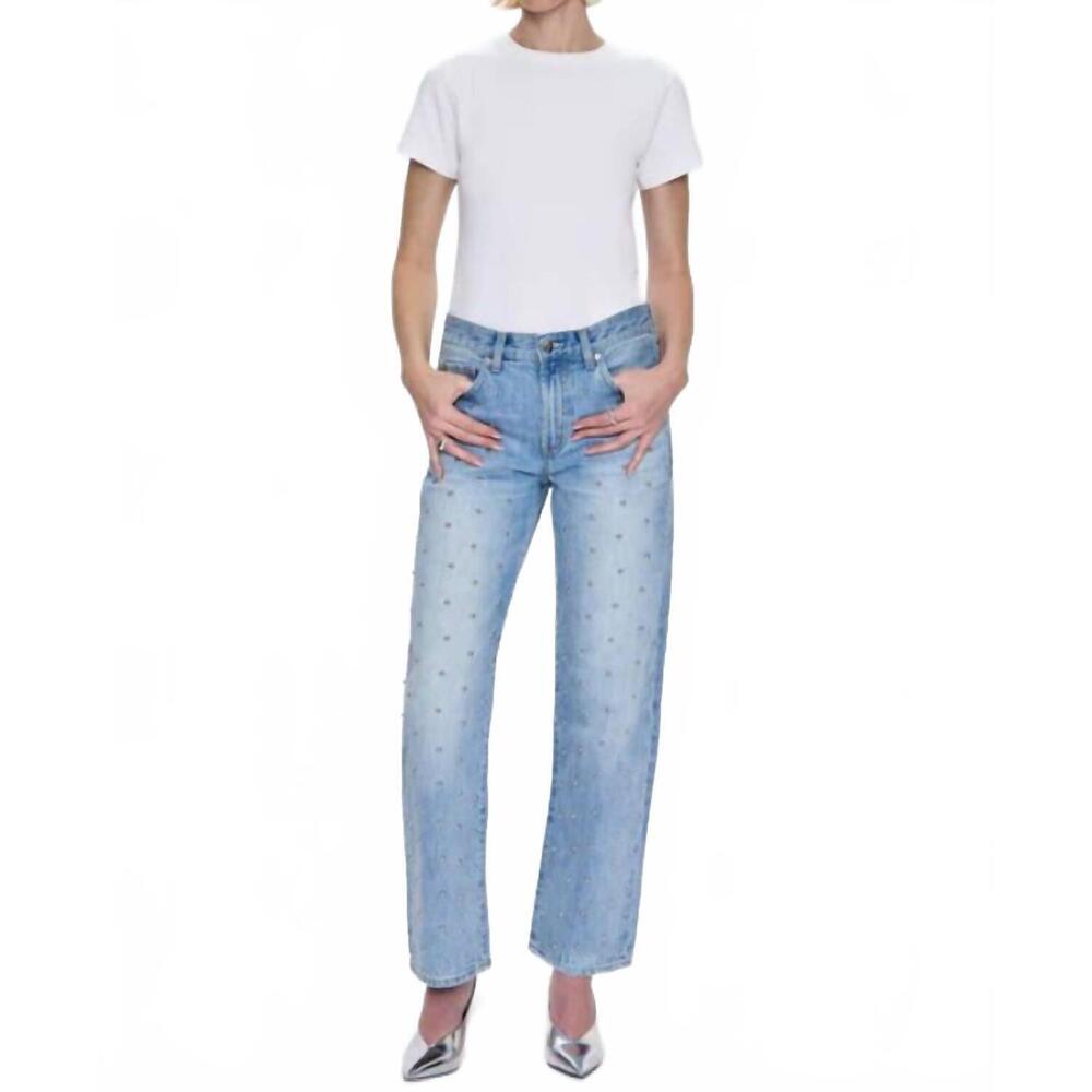 NEW PISTOLA lexi mid rise bowed straight jeans in aries